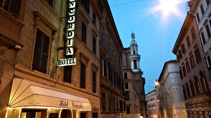 Rome, Hotel Concordia, Façade hotel